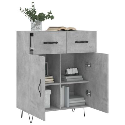 vidaXL Buffet gris béton 69,5x34x90 cm bois d'ingénierie