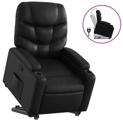 vidaXL Fauteuil inclinable Noir Similicuir