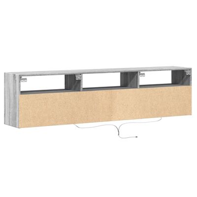 vidaXL Meuble TV mural avec LED sonoma gris 180x31x45 cm