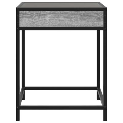 vidaXL Table de chevet avec LED infini sonoma gris 40x40x51 cm