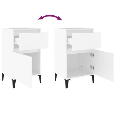 vidaXL Tables de chevet 2 pcs blanc 40x35x70 cm