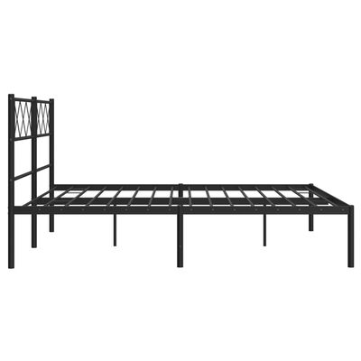 vidaXL Cadre de lit métal sans matelas avec tête de lit noir 150x200cm