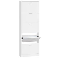 vidaXL Armoire à chaussure Blanc brillant 59x17x169 cm Bois ingénierie