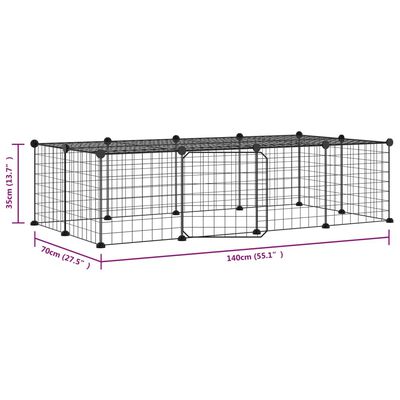 vidaXL Cage animaux de compagnie à 20 panneaux et porte Noir 35x35 cm