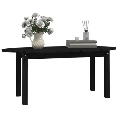 vidaXL Table basse Noir 110x55x45 cm Bois massif de pin