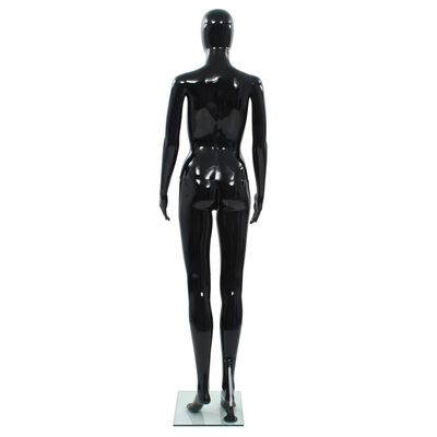 vidaXL Mannequin femme corps complet base verre Noir brillant 175 cm