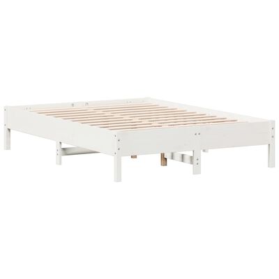 vidaXL Cadre de lit sans matelas blanc 140x190 cm bois de pin massif