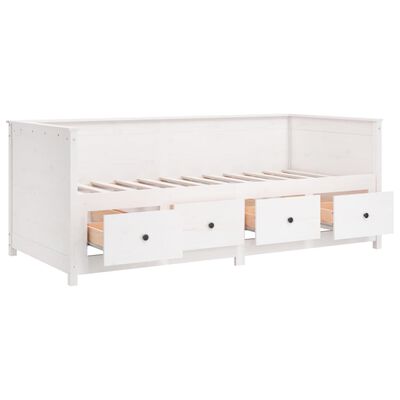 vidaXL Lit de jour sans matelas blanc 100x200 cm bois de pin massif