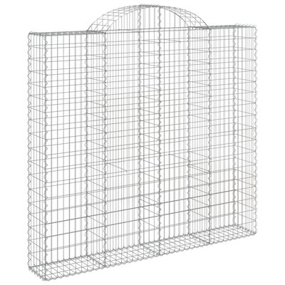 vidaXL Paniers à gabions arqués 2 pcs 200x50x180/200 cm Fer galvanisé