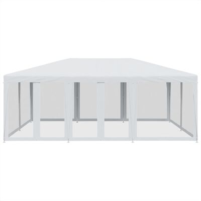 vidaXL Tente de fête avec 10parois latérales en maille blanc 6x4m PEHD