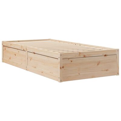 vidaXL Lit avec matelas 90x190 cm bois massif de pin