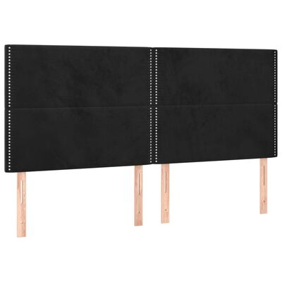 vidaXL Tête de lit à LED Noir 180x5x118/128 cm Velours