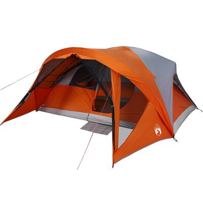 vidaXL Tente de cabine familiale 6 personnes gris orange imperméable