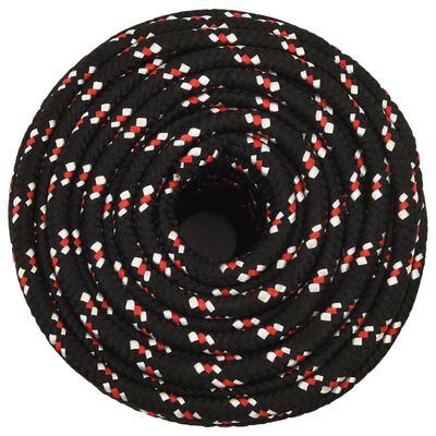 vidaXL Corde de bateau Noir 16 mm 100 m Polypropylène