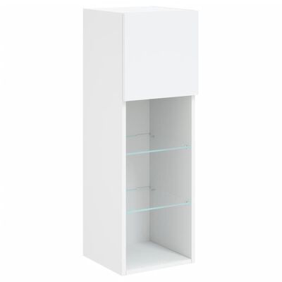 vidaXL Meubles TV avec lumières LED 2 pcs blanc 30,5x30x90 cm