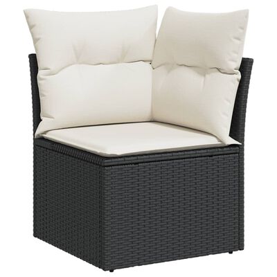 vidaXL Salon de jardin avec coussins 13 pcs noir résine tressée