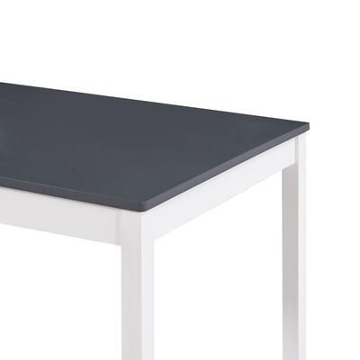 vidaXL Table à manger Blanc et gris 140x70x73 cm Bois de pin