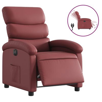 vidaXL Fauteuil inclinable électrique Rouge bordeaux Similicuir