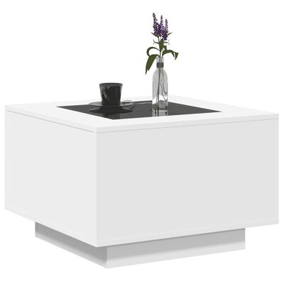 vidaXL Table basse avec LED blanc 60x60x40 cm bois d'ingénierie