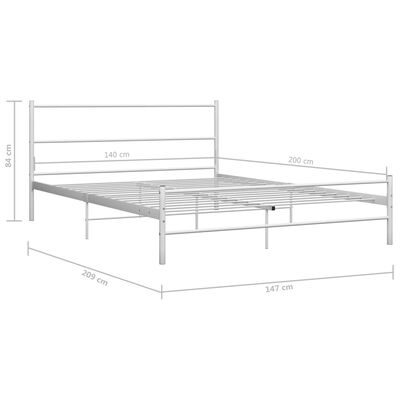 vidaXL Cadre de lit sans matelas blanc métal 140x200 cm