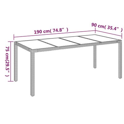 vidaXL Ensemble à manger de jardin coussins 7pcs Noir Résine tressée