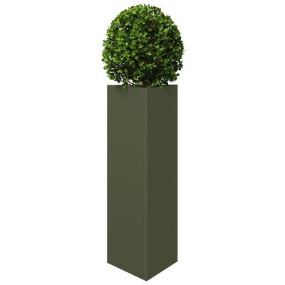 vidaXL Jardinière vert olive triangulaire 30x26x75 cm acier