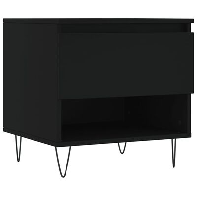 vidaXL Tables basses 2 pcs noir 50x46x50 cm bois d'ingénierie