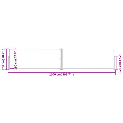 vidaXL Auvent latéral rétractable Bleu 200x1000 cm