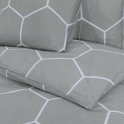 vidaXL Ensemble de housse de couette Gris 140x200 cm Coton