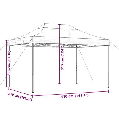 vidaXL Tente de réception pliable escamotable orange 410x279x315 cm