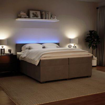 vidaXL Sommier à lattes de lit et matelas Gris clair 200x200cm Velours