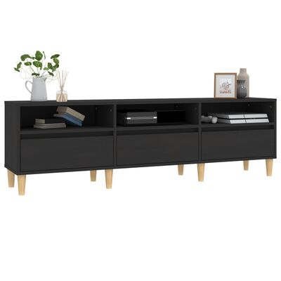 vidaXL Meuble TV noir 150x30x44,5 cm bois d'ingénierie