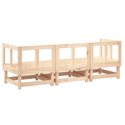 vidaXL Salon de jardin 3 pcs bois massif de pin