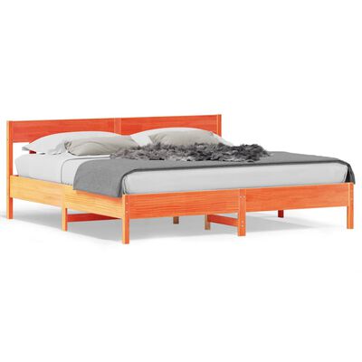 vidaXL Cadre de lit sans matelas cire marron 180x200cm bois pin massif