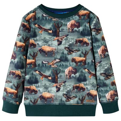 Sweatshirt pour enfants vert foncé 116