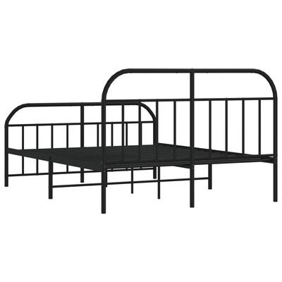 vidaXL Cadre de lit métal sans matelas avec pied de lit noir 140x200cm