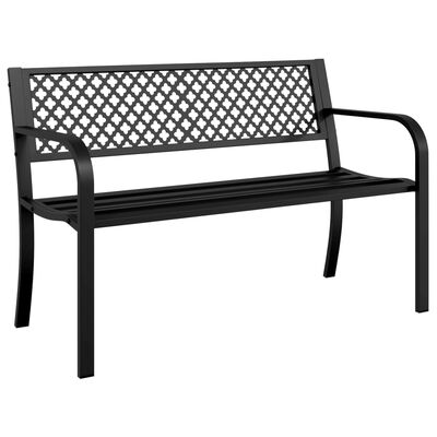 vidaXL Banc de jardin 119 cm noir acier