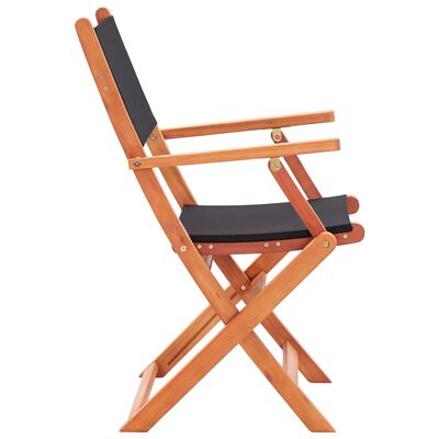 vidaXL Chaises pliables de jardin lot de 2 Noir Eucalyptus textilène