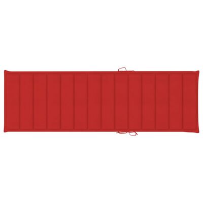 vidaXL Chaise longue double et coussins rouge Bois de pin imprégné