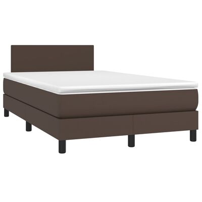 vidaXL Sommier à lattes de lit matelas et LED Marron 120x200 cm