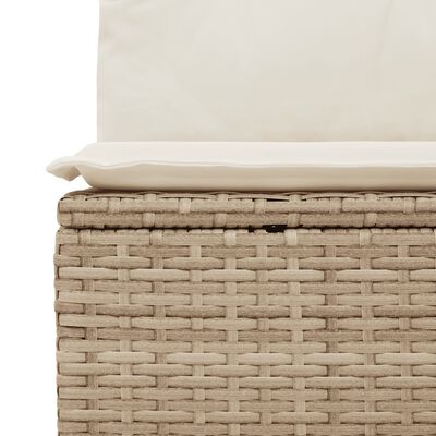 vidaXL Salon de jardin 11 pcs avec coussins beige résine tressée