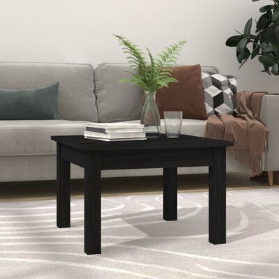 vidaXL Table basse Noir 45x45x30 cm Bois massif de pin