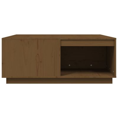 vidaXL Table basse Marron miel 100x101x40,5 cm Bois massif de pin