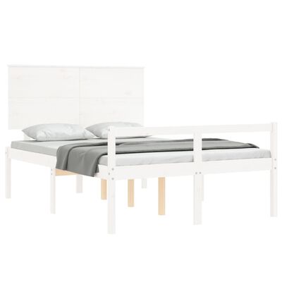 vidaXL Lit pour personne âgée sans matelas blanc bois massif