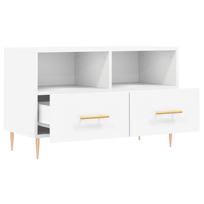 vidaXL Meuble TV Blanc 80x36x50 cm Bois d'ingénierie