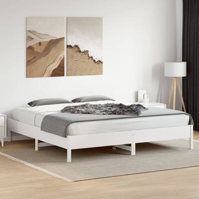 vidaXL Cadre de lit sans matelas blanc 180x200 cm bois massif de pin