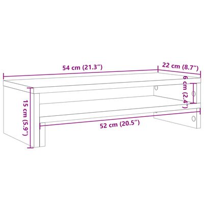 vidaXL Support de moniteur chêne artisanal 54x22x15 cm bois ingénierie