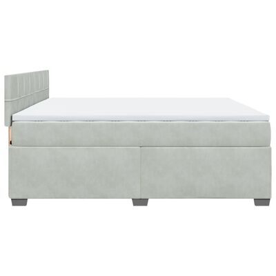 vidaXL Sommier à lattes de lit et matelas Gris clair 200x200cm Velours