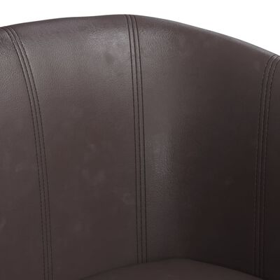 vidaXL Fauteuil avec repose-pied marron similicuir