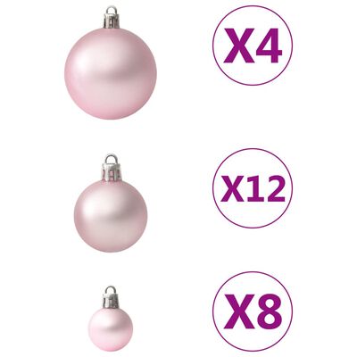 vidaXL Ensemble de boules de Noël 100 pcs Rose